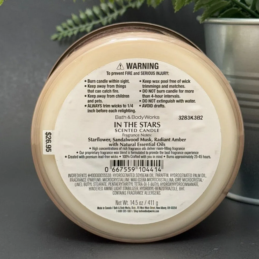 BBW In The Stars Bath & Body Works 3 Wick Candle